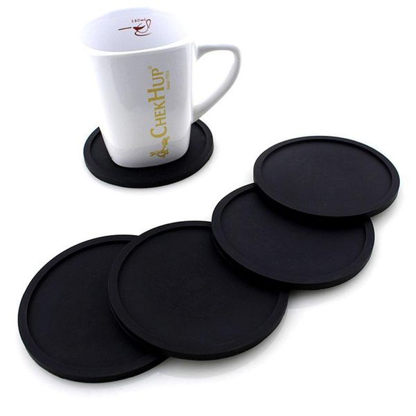 Dessous de verre en silicone anti-dérapant sous-verres en caoutchouc tasse tapis de vaisselle lèvre surélevée attrape porte-pot d'eau Durable Flexible maison