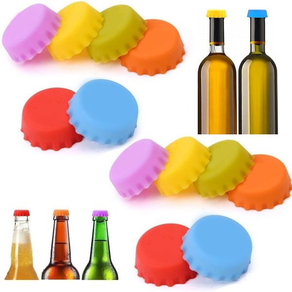 Bouchon de bouteille de bière en silicone, bouchon de bouteille de bière, gel de silice, bouchon de bouteille de vin, couleur bonbon, assaisonnement, bouchons de bouteille T9I002597