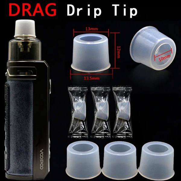 Embout d'égouttement en silicone avec couvercle en caoutchouc rond de 13 mm, testeur de capuchon avec emballage individuel pour Drag S X Max 3 Argus Gt Pods Mod Kit