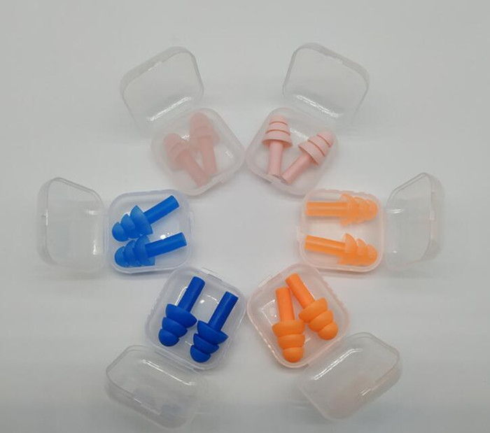 Silicone Earplugs Swimmers Soft and Flexible Ear Plugs for travelling & sleeping reduce noise Ear plug 8 colors DHL Free