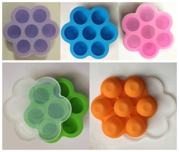 Silicone Egg Bites Moules Ice Cube Freezer Trays Ice Cube Tray Baby Food Storage Containers 5 Couleurs