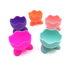 Outils d'oeufs en silicone Porte-gobelets Petit déjeuner Bouillant Beauté Blender Titulaire Oeufs Rack Oeufs Outil Coloré Doux Servir Tasses 20220901 E3