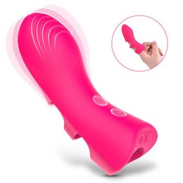 Silicone Finger G Spot Vibrator Sex Toys for Women Masturbation Clitoris Masaje 10 modos Vibrating Huevo Parejas Juegos de coqueteo 240401