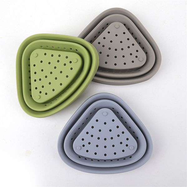 Panier de vidange pliable en silicone | Panier de rangement triangulaire pour évier de vaisselle, panier de fruits
