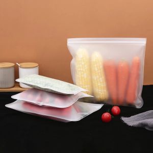 Silicone Food opbergtas herbruikbare ritszak lekvrije containers verse tas voor koelkast keukenvoedsel hermetische tassen