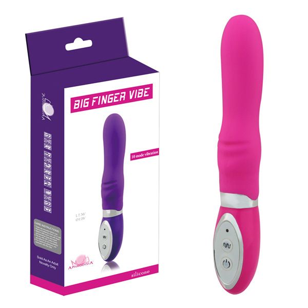 Le vibrateur de point G de silicone, 10 vitesses de gros doigt vibro de gode de clitoris de vexation de sexe de produits de sexe imperméables sex toys pour les femmes roses / pourpres