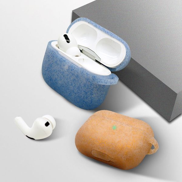 Étui de protection en silicone à paillettes pour AirPods Pro Couverture souple anti-chute pour airpods 3 Accessoires pour écouteurs Bluetooth sans fil avec crochet