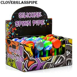 Caja de pipa de mano de silicona Accesorios para fumar Paquete de cajas de regalo coloridas con pipa Tabaco Pipa de agua Dab Rig 417