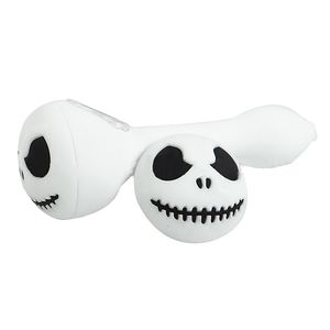 Tuyau de la main en silicone Halloween Crâne Design Cool Fumeurs Tuyaux de fumée Verre Huile Burner Tobacco Outil Accessoires Spoon Dab