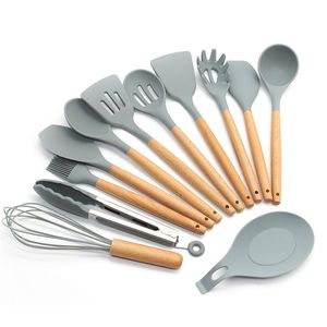 Siliconen Hittebestendige Keukengerei Set Non-Stick Koken Gereedschap Keuken Accessoires Food Grade Lepel Schraper 210423