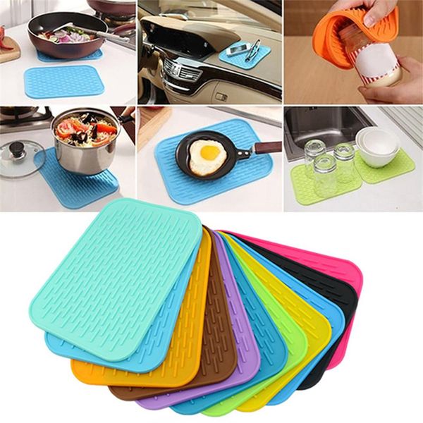 Tapis de table en silicone résistant à la chaleur anti-dérapant Pot Pan Holder Pad Coussin Protéger l'outil de table