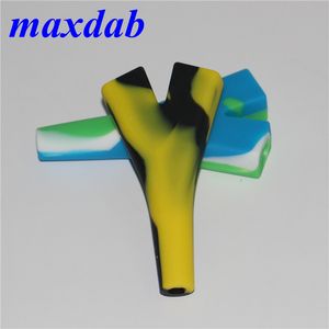 Smoking Pipe Bubble Silicone hold Cigarette Filtre pour tabac deux cales dans un filtre en silicone tuyau à main tuyau de brûleur à mazout