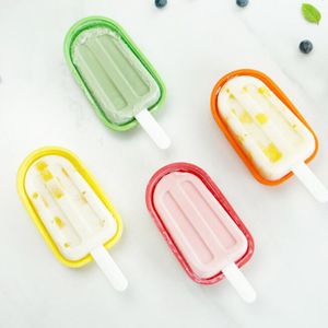 Silicone Ice Cream Mold Ice Cube lade popsicle mallen met plastic sticks deksels DIY Dessert gereedschap ZC3526