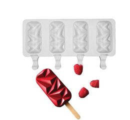 Silicone Ice Cream Tool Mallen 4 Cell Cube Lade Voedsel Veilige Popsicle Maker Mallen DIY Zelfgemaakt Vriezer Snel Schip
