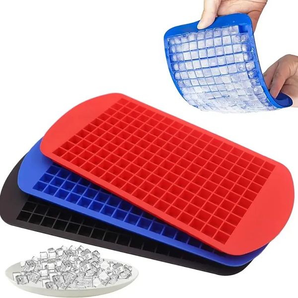 Plateau à glaçons en Silicone, 160 grilles carrées d'été, machine à glaçons pour fruits, Bar, moule à boisson froide, outils de Bar G0305