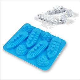 Silicona bandejas de cubos de hielo molde de molde de titanic con forma para bebidas de fiesta moldes de silicio