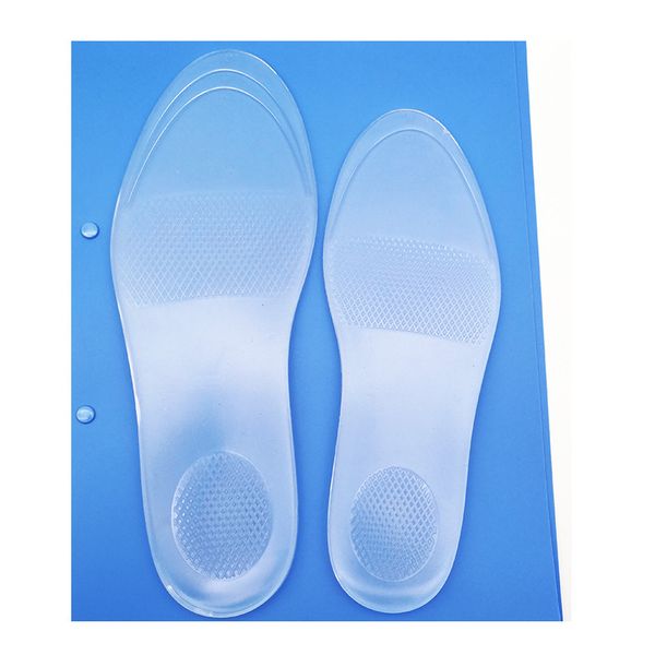 Semelle intérieure en silicone, coussin complet, traitement des pieds, doux, transparent, épais, augmentation de la hauteur, absorption des chocs, anti-douleur, antidérapant, anti-ampoules