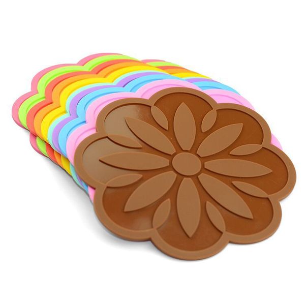 Tapis de dessous de verre isolant en Silicone, Style nordique, couleur bonbon, imperméable, antidérapant, pour casserole, tasse