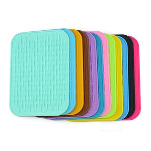 Napperon isolant en silicone, porte-pot de cuisine, tapis de table, bouilloire résistante à la chaleur, dessous de verre épais antidérapant par mer T2I53376