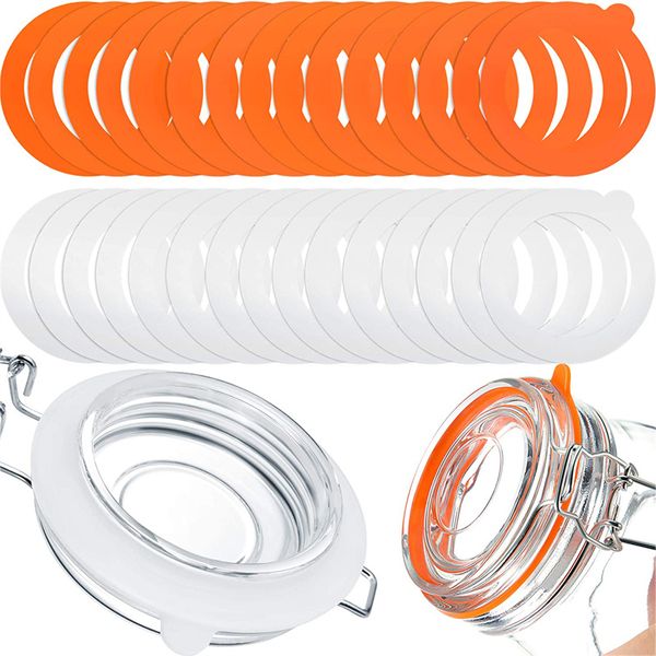 Juntas de silicona para tarros, anillos de sellado herméticos de repuesto para tarros de conservas de boca normal, herramientas de barra de cocina
