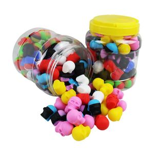 Bocaux en silicone Dabs Wax Container 100pcs can 3ml Crâne de qualité alimentaire Concentré antiadhésif Slick Bho Oil Storage Jars2720