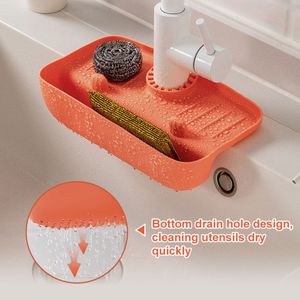 Silicone Cuisine Robinet Tapis Évier Splash Pad Drain Pad Salle De Bain Comptoir Protecteur Shampooing Distributeur De Savon Plateau À Séchage Rapide FY2672 C1110