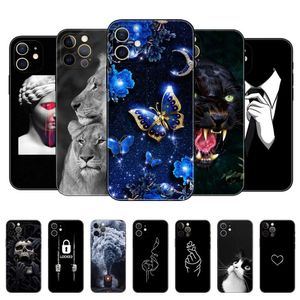 Pour Iphone 12 Case Mini Pro Max Couverture de téléphone en silicone souple Apple IPhone12 12Pro Bumper Black Tpu Case