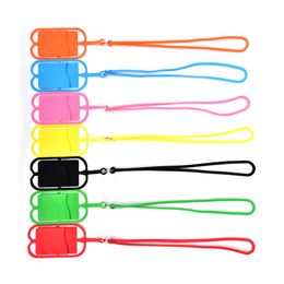 Siliconen Lanyard Smart Phone / Card Houders Moblie Telefoon Banden Mobiele Telefoon Houder Sling Ketting Polsriem voor iPhone X 8 7 6 Plus Samsung