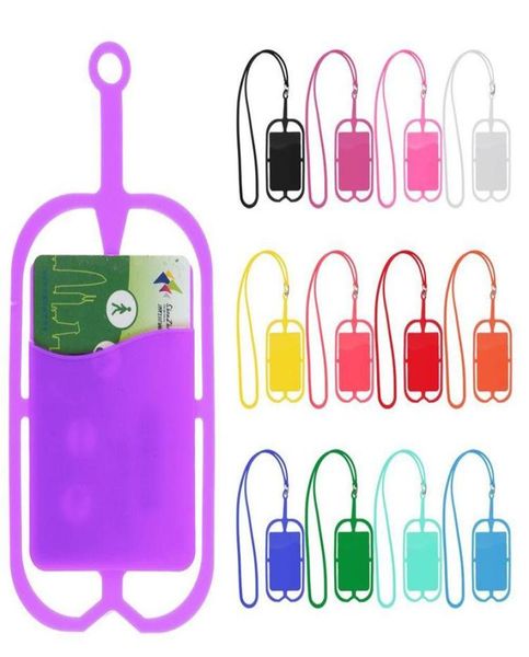 Silicone Lanyards Strap Store Collar Sling Soporte de tarjetas para el iPhone X 8 Universal Mobile Cell Phone4134128