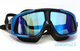 Siliconen groot frame zwembril anti-condens heren dames zwemmasker waterdichte watersport