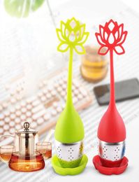 Infuseur à thé en acier inoxydable en forme de Lotus en Silicone, cuillère à café, filtre à herbes à feuilles mobiles, filtre 8388107