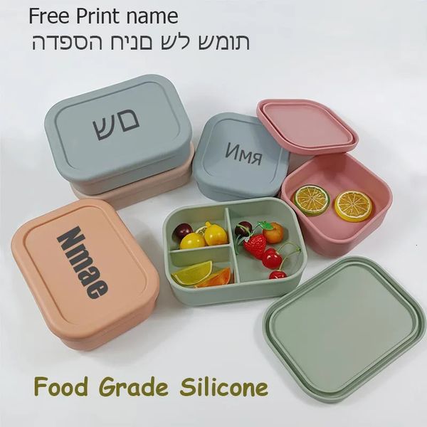 Boîte à lunch en silicone 3 compartiment Nom personnalisé Bento DIVITEMENT DIVITE