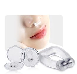 Silicona Magnética Anti Ronquido Dejar de roncar Pinza para la nariz Bandeja para dormir Ayuda para dormir Dispositivo de protección para la apnea JL4056