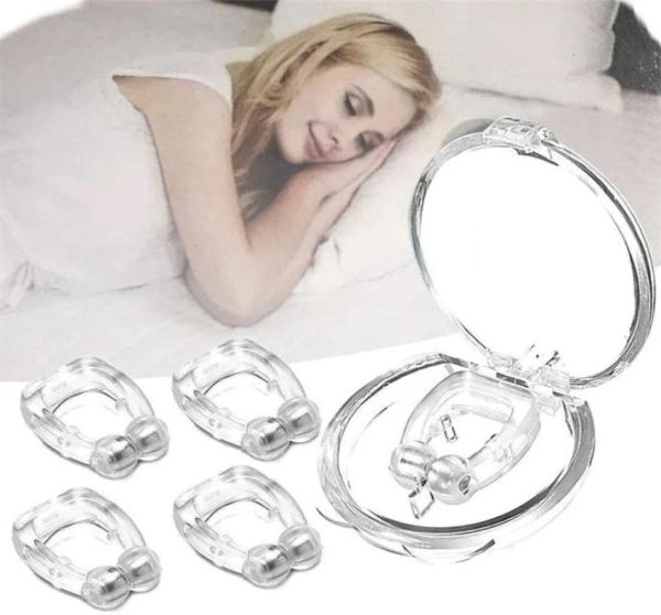 Silicone magnétique Anti ronflement arrêter le ronflement arrêt pince-nez plateau de sommeil aide au sommeil apnée garde nuit Device7600114