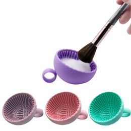 Nettoyant pour pinceaux de maquillage en Silicone, bol d'épurateur de brosse, outil de lavage Portable, tampon de nettoyage pour brosse cosmétique pour filles, facile à nettoyer