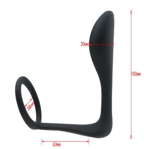 Silicone Male Stimulation de la prostate Cock Ring Butt Plug Masseur Anal Sex Toys for Men Products érotiques Toy8997429