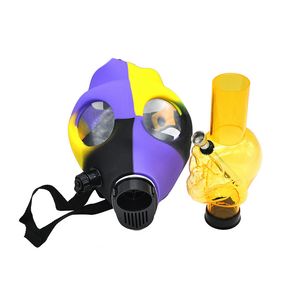 Silicone Masker Hookahs Creatieve Acryl Smoking Pipe Gas Maskers Pijpen Acrylics Bongs Tabacco