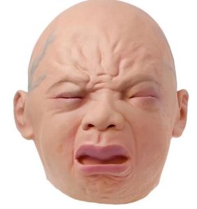 Siliconen masker Prop Creepy Baby Full Head Latex Masquerade Mask Funny Party Face Masks Halloween WL1270