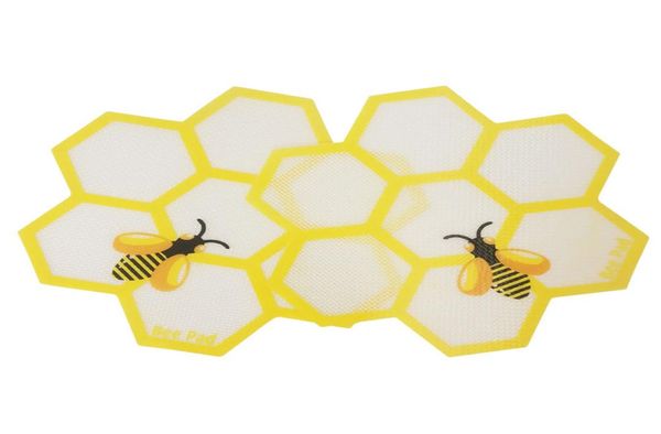 Tapis de silicone Le plus récent Dab Bee Pad entier FDA de qualité alimentaire réutilisable antiadhésif concentré Bho cire Slick huile résistant à la chaleur Fibr8930794