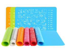 Siliconen Matten Kinderen educatieve handschriftmat kleurrijke plaats Mat alfabet dieren kussengrootte 3040 cm multipurpose tabel MAT YP9708432048