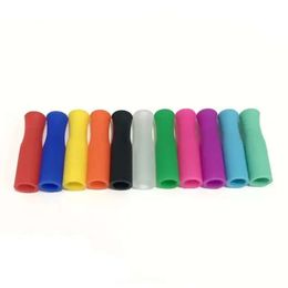 Pailles à pointes en métal et Silicone, 11 couleurs, adaptées à une paille en acier inoxydable de 6Mm de large, 0717