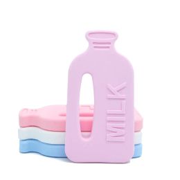 Bouteille de lait en silicone teether bpa gratuit fda approuvé bébé dentition toys bouteille de lait soother