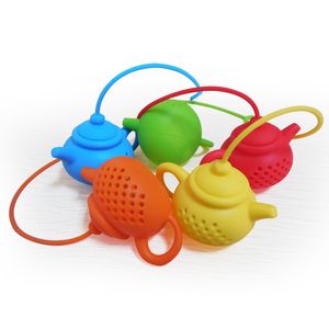 Siliconen Mini Tea Sinters Theepot Shape Tea Infusers Specerijen Medicinale Kruiden Kruidenzak Filter Levert Kitchen Teature BH6394 WHLY