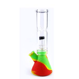 Silicone Mix Color Bongs Shisha Hookah Percolators Glas Water Mini Pijpen Percolator Tube Sets met Kom