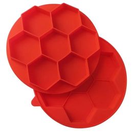 Moule de silicone pour la côtette et le hamburger 7 cellules 24 cm moulages hexagonaux Pan de cuisson Universal Four