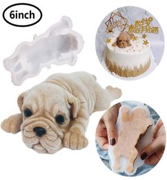 Moule de silicone pour chien jolie mousse gâteau 3d shar pei moule glacée glace jelly pudding exploser refroidister outil outil décoration8727955