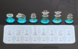 Moule de silicone pour résine International Chess Shape Silicone UV Resin DIY Clay Epoxy Resin Pendant Pendant Moules pour bijoux1515341