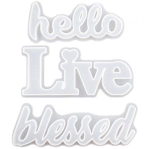 Silicone Mold Hello Love Live Heilige Epoxy Hars Mallen DIY Ornament voor Home Office Wedding Decor