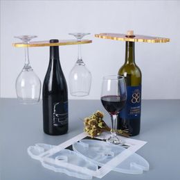 Molde de silicona para estante de vino portátil, molde para posavasos, molde de epoxi de cristal DIY, herramientas de fabricación artesanal para cocina, 2 diseños opcionales BT789