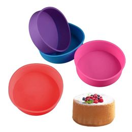 Siliconenvormen Bakschotel Schimmelgimmel Cake Decoratie gereedschap Ronde voor keukenmousse cakes maken mallen pan willekeurige kleur- voor keukencake decoreren